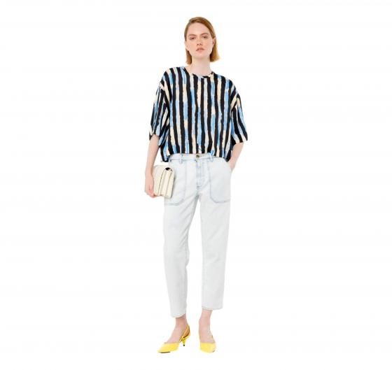 PINKO Jeans Donna Cloe Chino Denim Snow Wash PJQ Colore Denim Chiaro