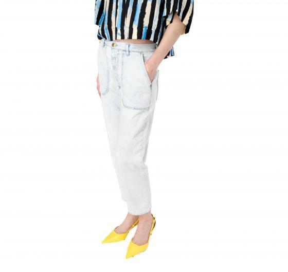 PINKO Jeans Donna Cloe Chino Denim Snow Wash PJQ Colore Denim Chiaro