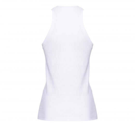PINKO Canottiera Donna Distinto Costina Di Cotone Con Logo Z04 Colore Bianco