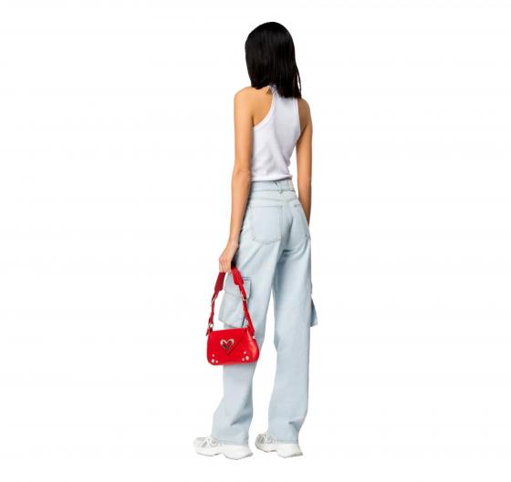 PINKO Canottiera Donna Distinto Costina Di Cotone Con Logo Z04 Colore Bianco