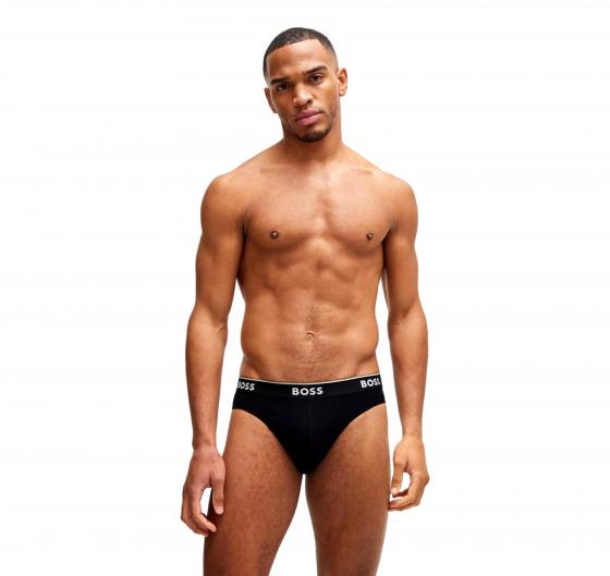 BOSS Slip In Cotone Elasticizzato Elastico In Vita e Logo Confezione Da Tre Multipack Modello BRIEF 3P 50475273 Colore Nero
