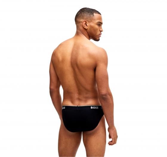 BOSS Slip In Cotone Elasticizzato Elastico In Vita e Logo Confezione Da Tre Multipack Modello BRIEF 3P 50475273 Colore Nero