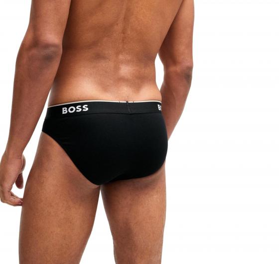 BOSS Slip In Cotone Elasticizzato Elastico In Vita e Logo Confezione Da Tre Multipack Modello BRIEF 3P 50475273 Colore Nero