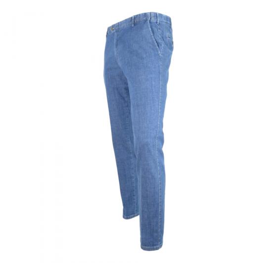 MEYER Pantalone Jeans Uomo Denim Travel Chino Stretch Modello Oslo 1-4167/16 Colore Blu Chiaro