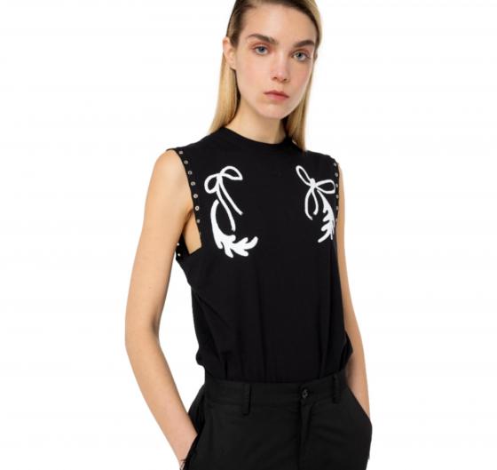 PINKO Tara T-shirt Donna Jersey Stampato Z99 Colore Nero
