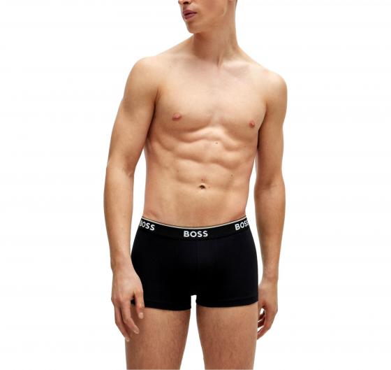 BOSS Boxer Cotone Elasticizzato Elastico Logo Confezione Da Tre 50475274 Nero