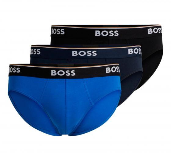 BOSS Slip In Cotone Elasticizzato Elastico In Vita e Logo Confezione Da Tre Multipack Modello BRIEF 3P 50514920 Colore Blu
