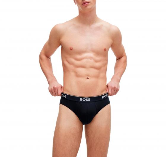 BOSS Slip In Cotone Elasticizzato Elastico In Vita e Logo Confezione Da Tre Multipack Modello BRIEF 3P 50514920 Colore Blu