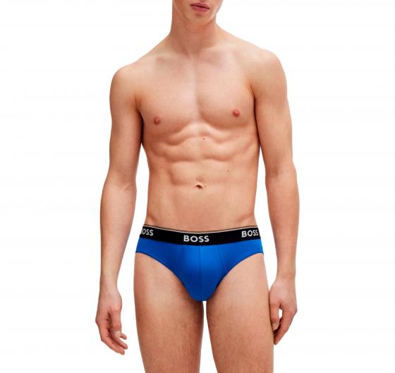 BOSS Slip In Cotone Elasticizzato Elastico In Vita e Logo Confezione Da Tre Multipack Modello BRIEF 3P 50514920 Colore Blu