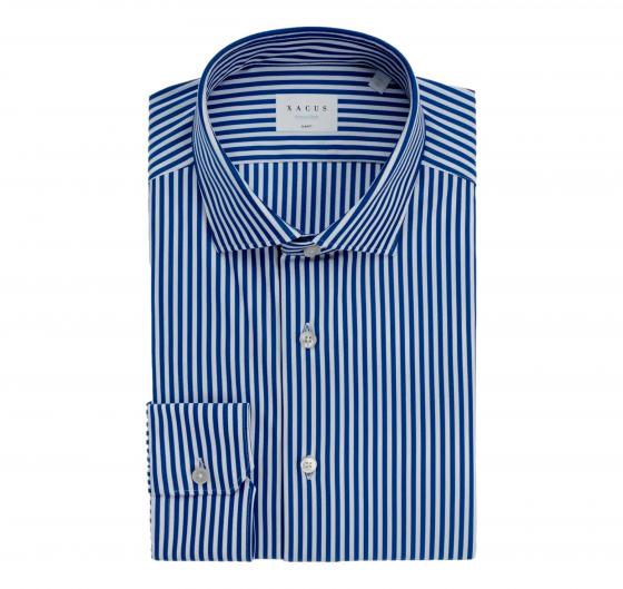 XACUS Camicia Uomo Tessuto Elasticizzato Active Slim Fit 61618007 Colore Righe Blu