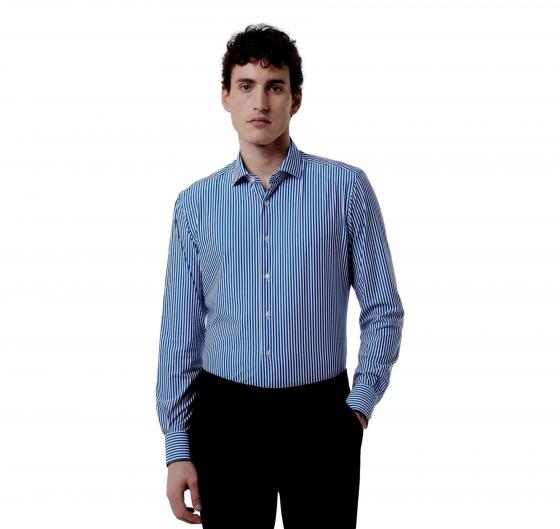 XACUS Camicia Uomo Tessuto Elasticizzato Active Slim Fit 61618007 Colore Righe Blu