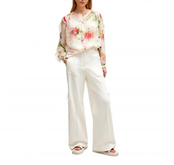 BOSS Pantalone Donna Cargo Straight Fit In Misto Cotone TENERIA 50512874 Colore Bianco
