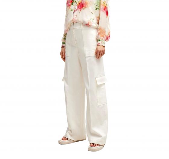 BOSS Pantalone Donna Cargo Straight Fit In Misto Cotone TENERIA 50512874 Colore Bianco