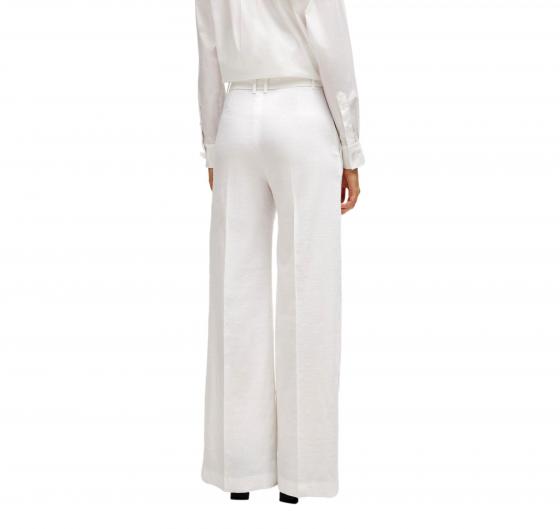 BOSS Pantalone Donna Relaxed Fit In Misto Lino TASENA 50512889 Colore Bianco