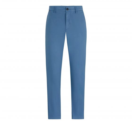 BOSS Pantalone Uomo Chino Slim Fit In Gabardine Di Cotone Elasticizzato 50505392 Colore Celeste