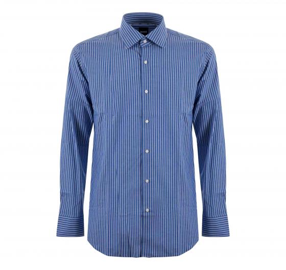 BOSS Camicia Uomo Slim Fit In Cotone Elasticizzato Facile Da Stirare A Righe 50512663 Colore Blu