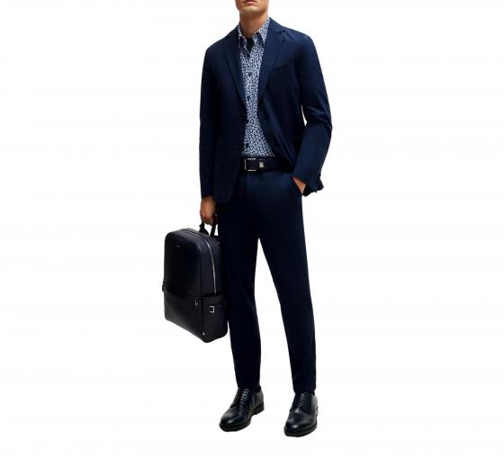 BOSS Camicia Uomo Manica Corta Slim Fit In Jersey Stretch Stampato  P-ROAN-KEN 50514713 Colore Blu