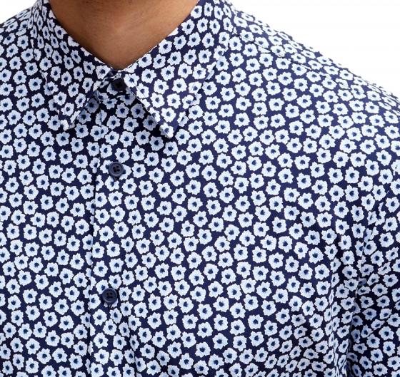 BOSS Camicia Uomo Manica Corta Slim Fit In Jersey Stretch Stampato  P-ROAN-KEN 50514713 Colore Blu