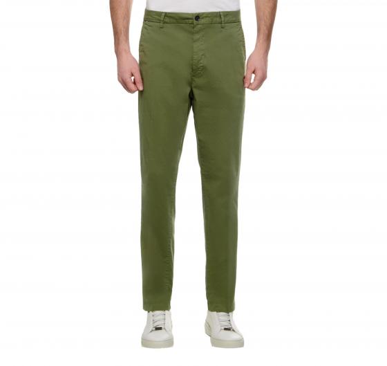 BOSS Pantalone Uomo Chino Slim Fit In Gabardine Di Cotone Elasticizzato 50505392 Colore Verde