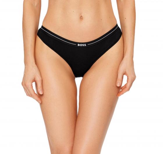 BOSS Tanga Donna In Cotone Elasticizzato Con Elastico In Vita Con Logo In Confezione Da Tre 50510030 Colore Nero