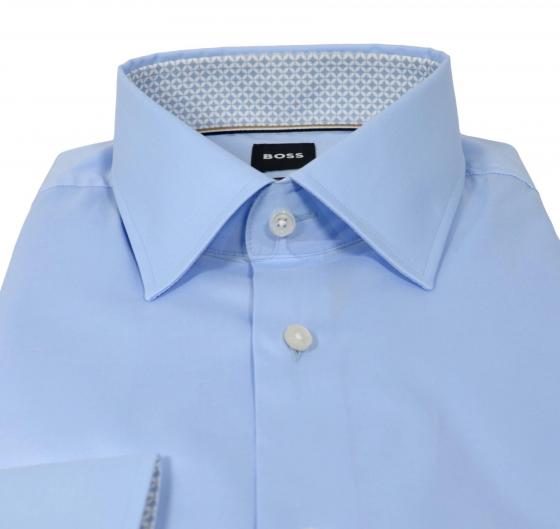 BOSS Camicia Uomo Slim Fit In Popelin Di Cotone Facile Stiro Modello 50512842 Colore Celeste