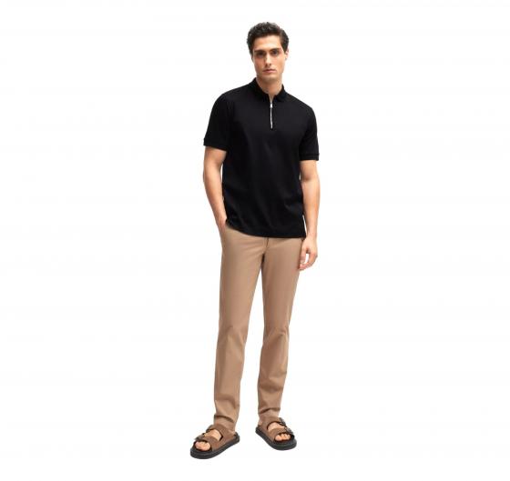 BOSS Polo Uomo In Cotone Mercerizzato Con Zip Slim Polston 11 50513375 Colore Nero