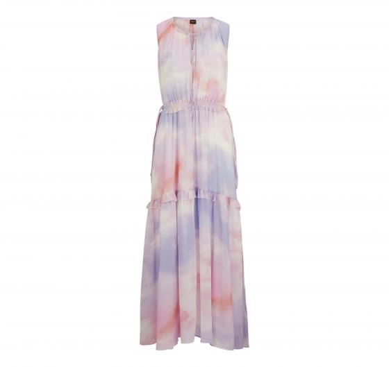 BOSS Vestito Donna Regular Fit Senza Maniche Con Stampa e Ruche Modello C_DELONG 50511780 Multicolore