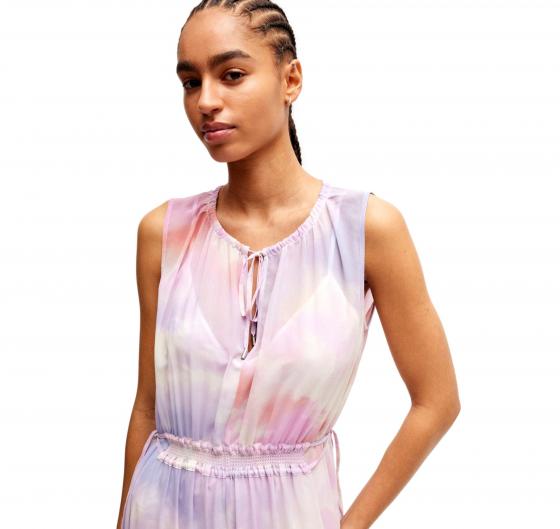 BOSS Vestito Donna Regular Fit Senza Maniche Con Stampa e Ruche Modello C_DELONG 50511780 Multicolore
