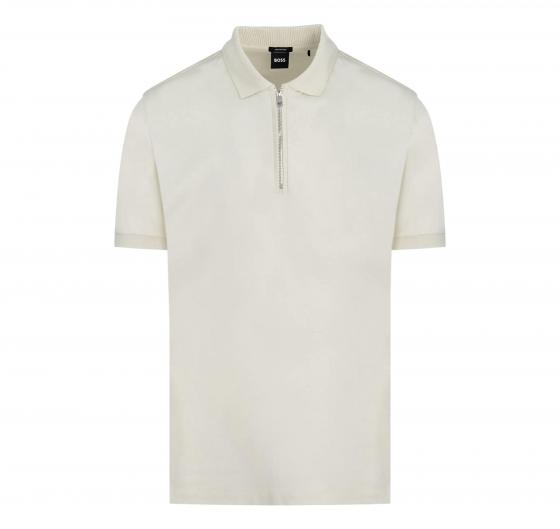 BOSS Polo Da Uomo Mezza Zip Modello Polston 11 50513375 Colore Bianco Latte