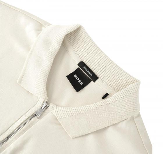 BOSS Polo Da Uomo Mezza Zip Modello Polston 11 50513375 Colore Bianco Latte