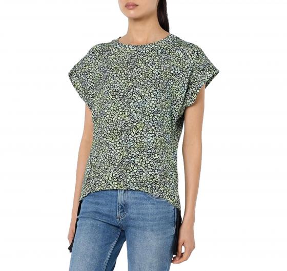 BOSS T-shirt Donna con maniche ad aletta coulisse laterale e stampa stagionale 50511352 Erucha Colore Verde