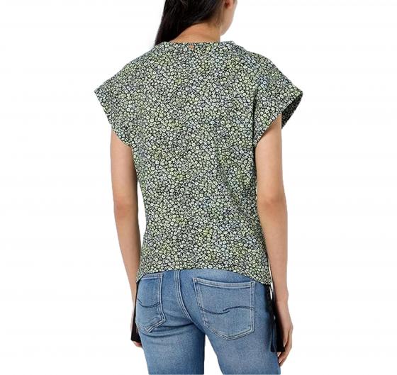 BOSS T-shirt Donna con maniche ad aletta coulisse laterale e stampa stagionale 50511352 Erucha Colore Verde