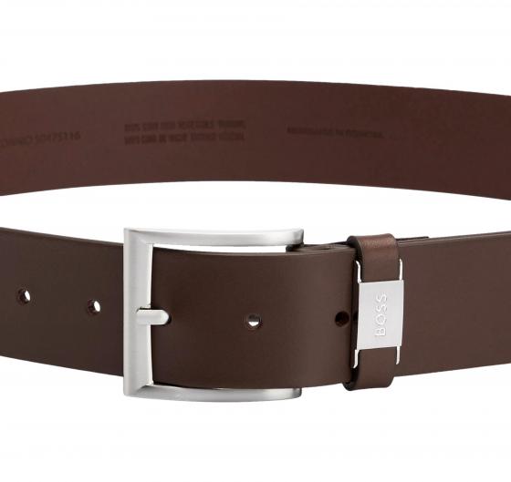 BOSS Cintura Connio in Pelle Brandizzato Sul Passante 50475116 Marrone