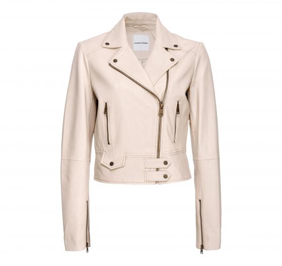 PINKO Giacca Biker Donna In Nappa Chiodo Sensibile In Pelle D06 Colore Beige