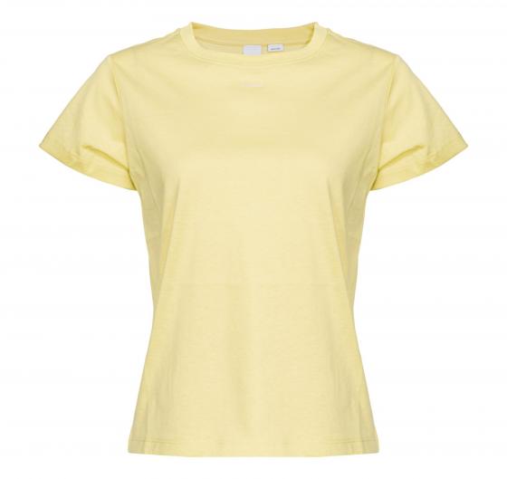 PINKO T-shirt Donna Basico Con Mini Logo Al Petto In Jersey Di Cotone H23 Colore Giallo