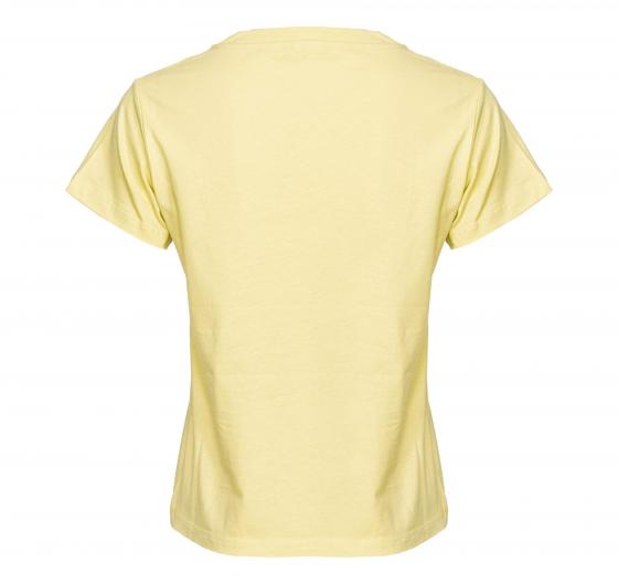 PINKO T-shirt Donna Basico Con Mini Logo Al Petto In Jersey Di Cotone H23 Colore Giallo