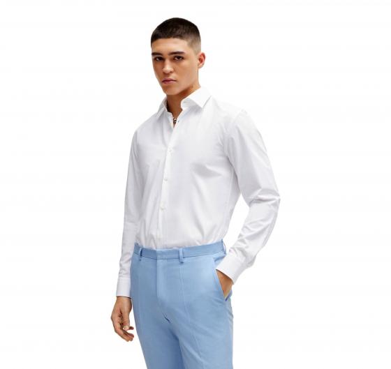 HUGO Camicia Uomo Slim Fit in Cotone C-Jenno' 50289499 Colore Bianco