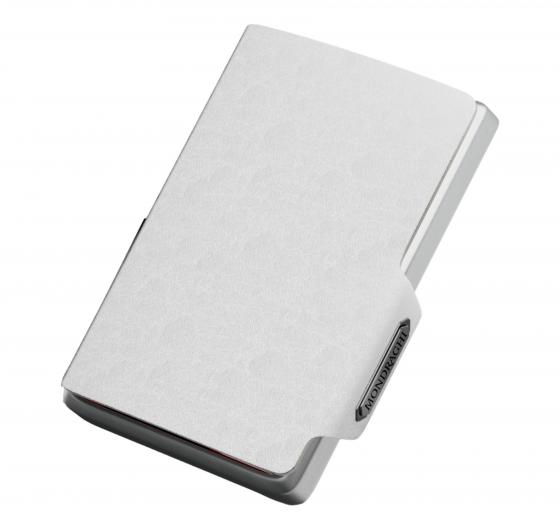 MONDRAGHI Saffiano White Mini Wallet in Pelle Protezione RFID Colore White