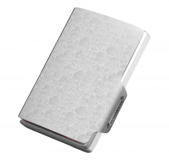 MONDRAGHI Saffiano Silver Mini Wallet in Pelle Protezione RFID Colore Silver