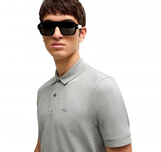 BOSS Polo Uomo In Cotone Biologico Con Logo Ricamato PALLAS 50468362 041 Colore Grigio