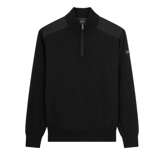 PAUL SHARK YACHTING Pull Mezza Zip Con Toppe Modello C0P1028 011 Colore Nero
