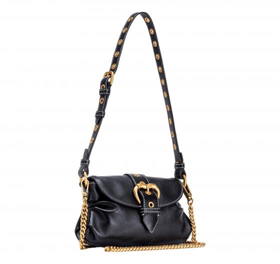 PINKO Borsa Donna Jolene Shoulder Mini Con Tracolla In Metallo Z99Q Colore Nero