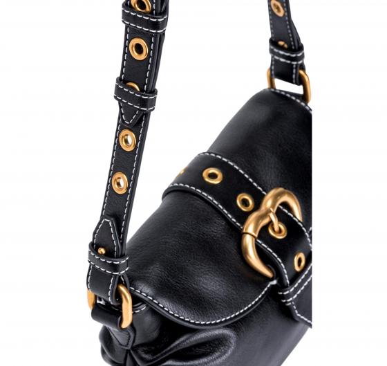 PINKO Borsa Donna Jolene Shoulder Mini Con Tracolla In Metallo Z99Q Colore Nero