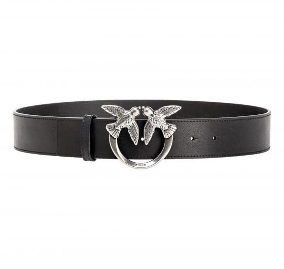 PINKO Cintura Donna Love Berry Belt H4 Fibbia Argento Colore Nero Z99O