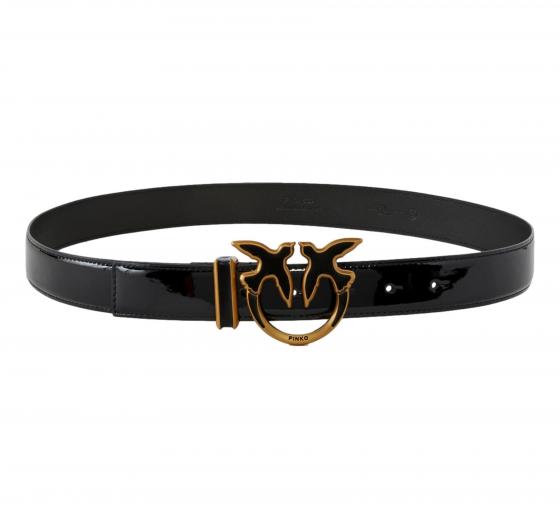 PINKO Cintura Donna Love Berry H3 Belt Ecovernice Colore Nero Z99B