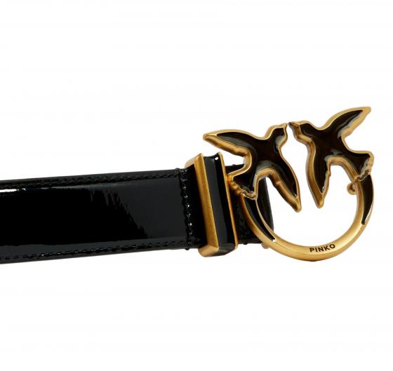 PINKO Cintura Donna Love Berry H3 Belt Ecovernice Colore Nero Z99B