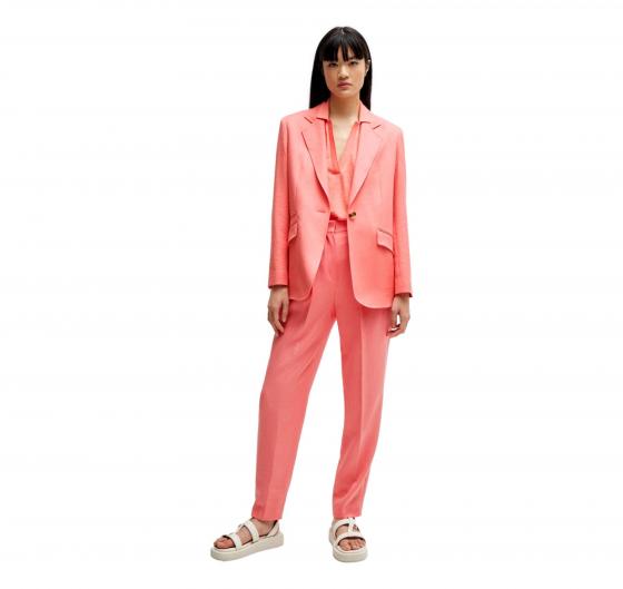 BOSS Pantaloni Affusolati In Twill Di Misto Lino TEFIKE 50512869 Colore Rosa Corallo