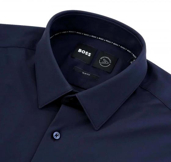BOSS Camicia Slim Fit in Jersey Elasticizzato P-HANK-s-kent 50503554 Blu