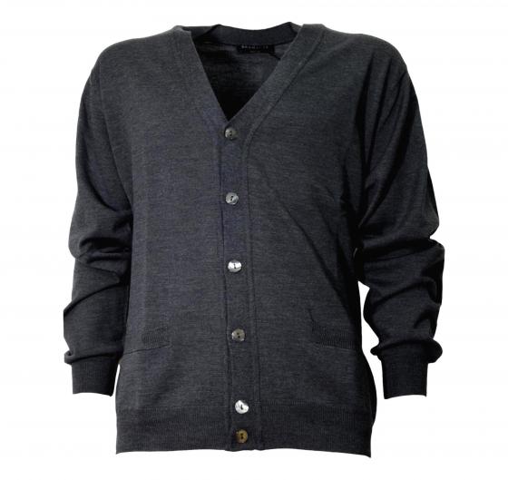 BRAMANTE Cardigan Merino Triplo Ritorto Regular Fit Grigio 102005 TG. 52