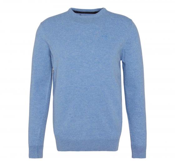 BARBOUR Maglia Girocollo Uomo Lana D'Agnello MKN0345BL55 Celeste Elegante Casual